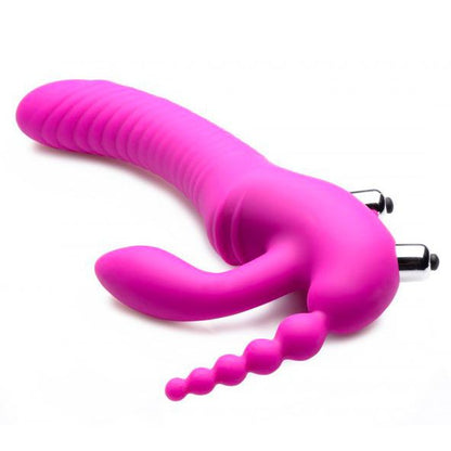 Regal Rider Vibrating Silicone Strapless Strap On Triple G Dildo