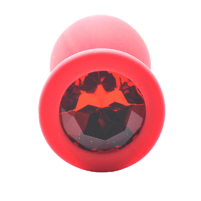 Large Red Jewelled Silicone Butt Plug